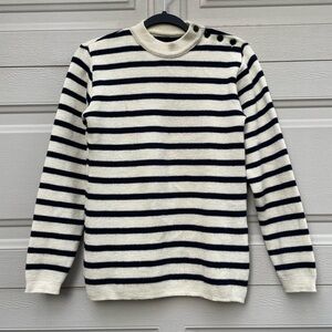 Vintage Black and White Striped Crew Neck Sweater